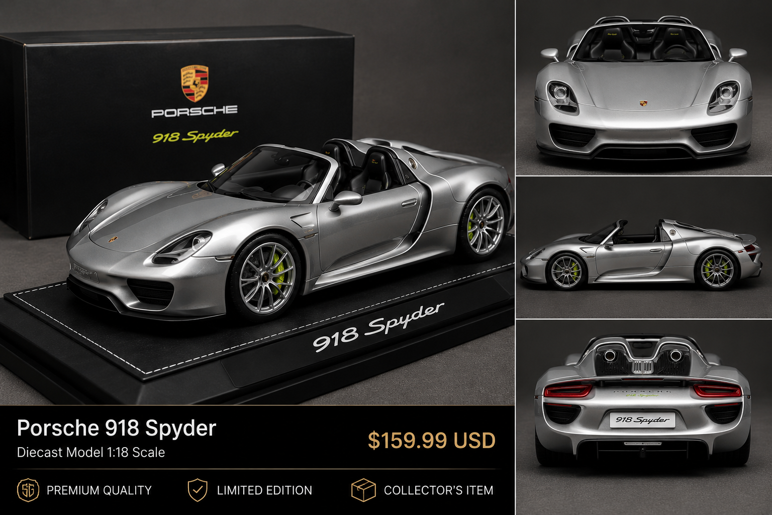Porsche 918 Spyder Diecast Model 1:18